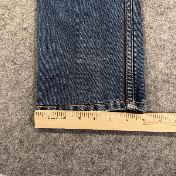 Vintage Lawman Jeans Juniors 7/8 Blue High Rise Relaxed Straight Western Studded - Picture 4 of 10